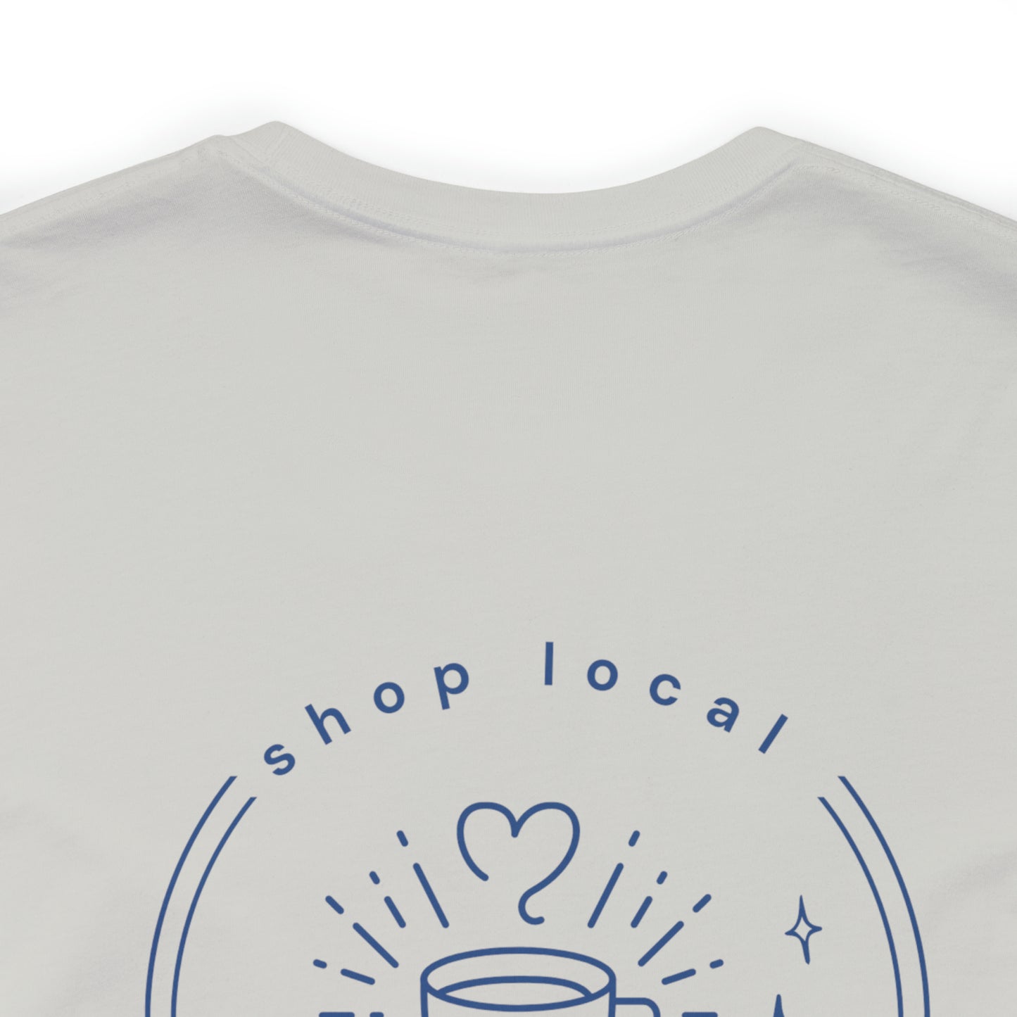 Shop Local Coffee T: Bella Canvas Silver